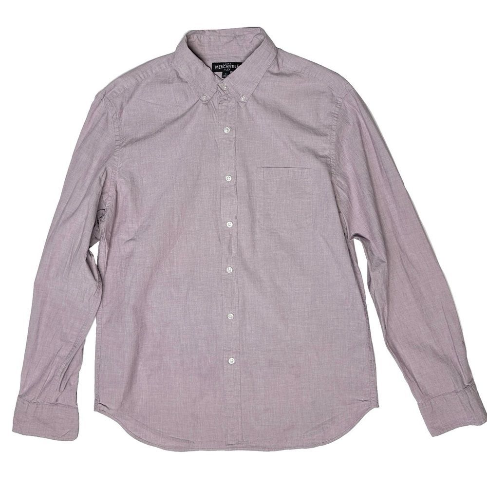 J.Crew Mercantile Flex Shirt Men’s Large Purple Cotton Long Sleeve Button Down